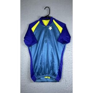 Descente Cycling Jersey Mens Medium Multicolor 1/4 Zip Short Sleeve Bike Shirt